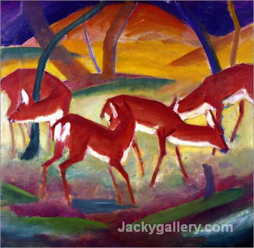 Red deer I by Franz Marc paintings reproduction
